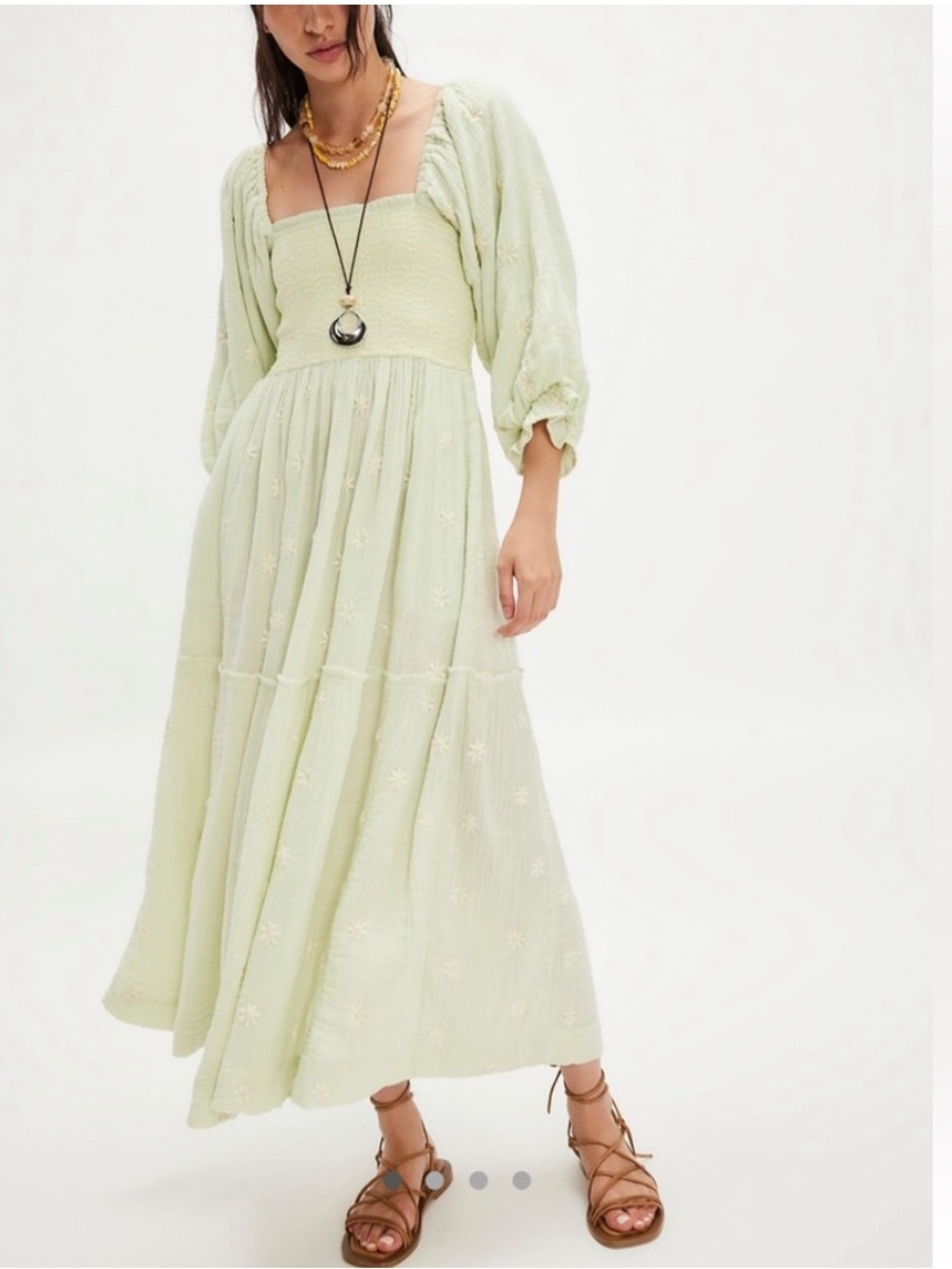 Free People Dahlia Embroidered Maxi Dress